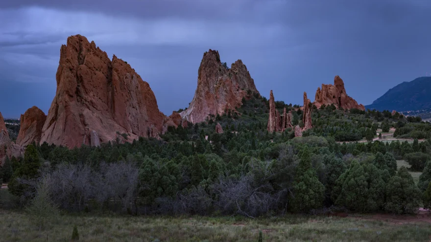 Red rock formations at Garden of the Gods in Colorado Springs