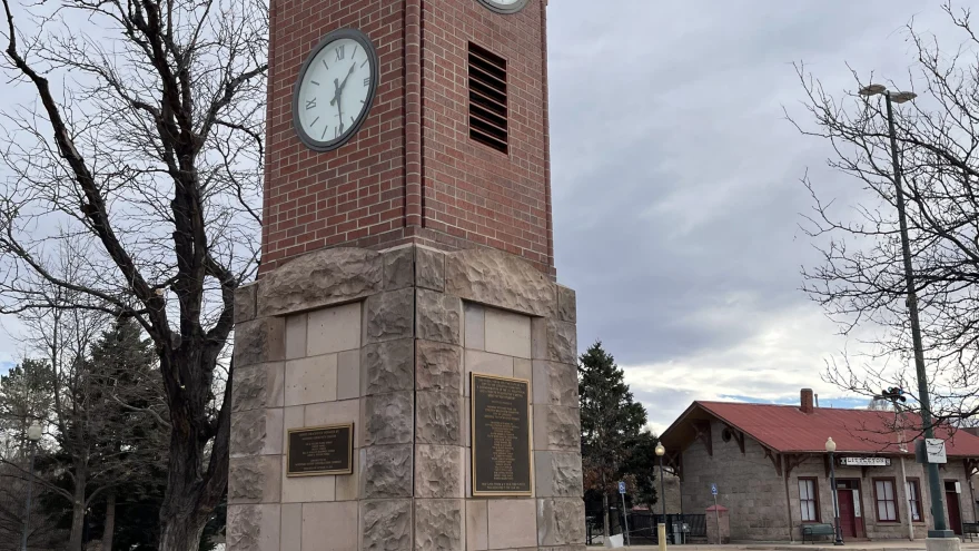 Historic clock tower in downtown Littleton, Colorado