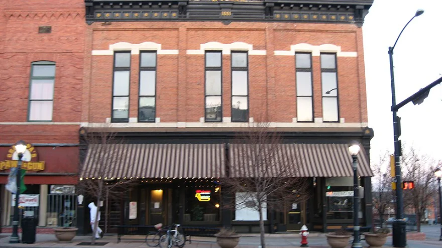 Historic Dickens Opera House on Main Street in Longmont, Colorado
